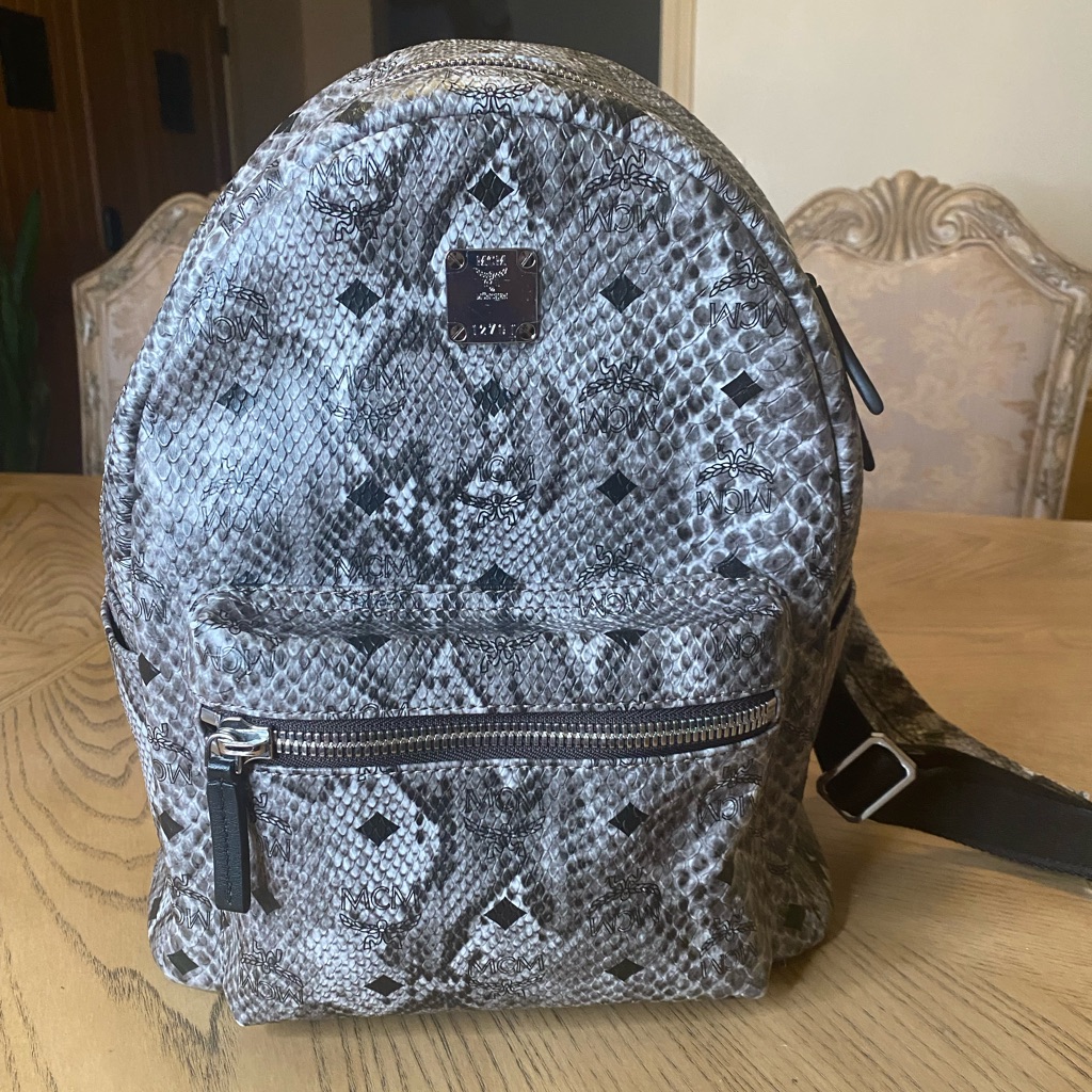 Authentic Mcm Python Leather Book Bag